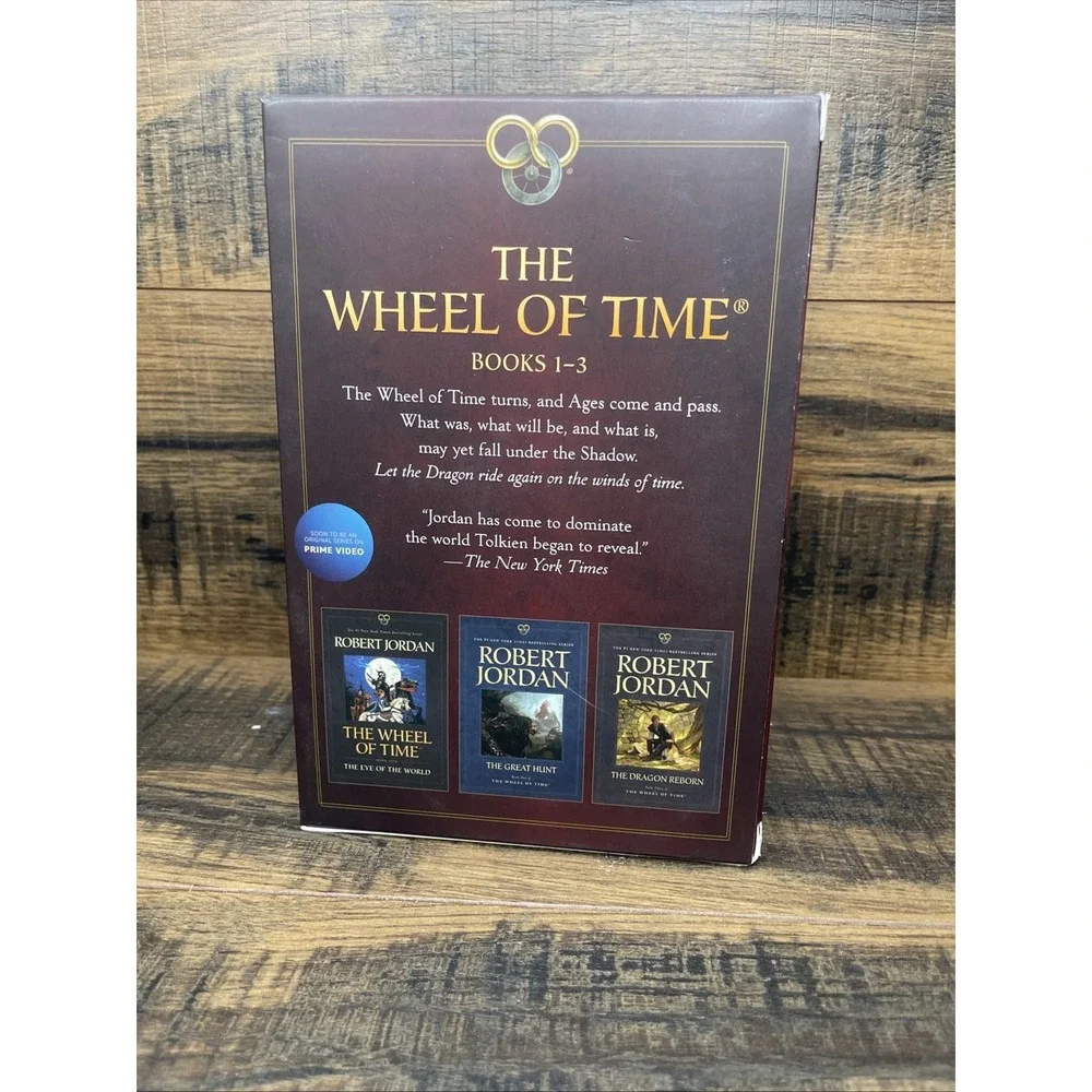 Wheel of Time 3 Paperback Box Set Eye of the World Great Hunt Dragon Reborn Slip